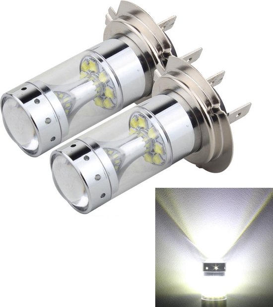 2 STKS H7 60W 1200 LM 6000K Autorichtlampen met 12 CREE XB-D LED-lampen, 12V (wit...