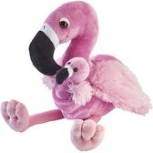 TX Store - Knuffel flamingo - Knuffel met baby - roze - Flamingo - Gevuld met gerecycled materiaal - knuffels