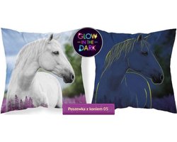 Paard sierkussen 40x40cm met vulling Paard kussen Glow in the Dark