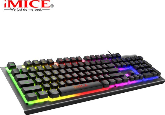iMice Game toetsenbord met 104 toetsen - RGB verlichting - Ergonomisch design - Metalen frame