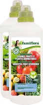 Famiflora Engrais pour Légumes, Fruits et Herbes 2L (2 x 1L)