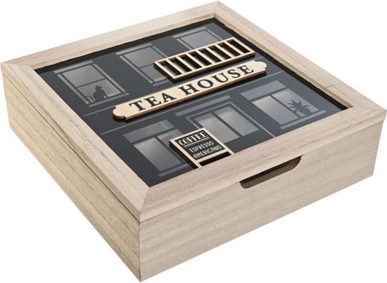 Houten Theekist Met Glazen Deksel online kopen