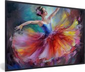 Fotolijst incl. Poster - Schilderij - Olieverf - Dans - Ballerina - 120x80 cm - Posterlijst