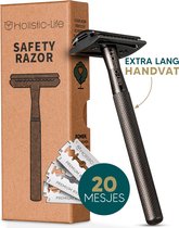 Safety Razor + 20 RVS Scheermesjes – Vrouw & Mannen – Scheren – Zero Waste Scheermes – Duurzaam Kerst Cadeau – Double edge blades