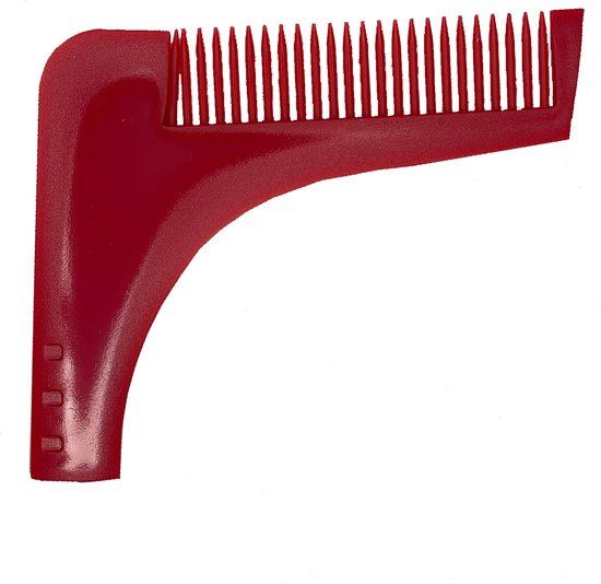 Baardkam - Beard Styler - Baard trimmer - Kam - Comb - Baardborstel voor trimmen en scheren - Baard verzorging - Rood