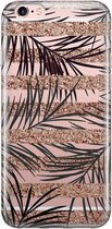 iPhone 6/6s transparant hoesje - Rose gold leaves | Apple iPhone 6/6s case | TPU backcover transparant