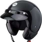 BHR Italia - Jethelm Retro - ECE goedgekeurde Scooterhelm - Geschikt als Scooter Brommer Motor Snorfiets Helm - Zwart - Maat XS