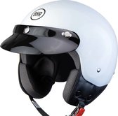BHR Italia - Jethelm Retro - ECE goedgekeurde Scooterhelm - Geschikt als Scooter Brommer Motor Snorfiets Helm - L - Parel Wit