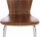 Clp Visitor chair AARON chaise de cuisine, chaise de conférence - avec assise ergonomique en bois - lot de 4 - - Couleur de la Clp : Noyer
