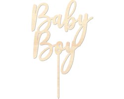 Houten caketopper / taarttopper - Baby Boy - Taart / Cake topper op bestelling gemaakt