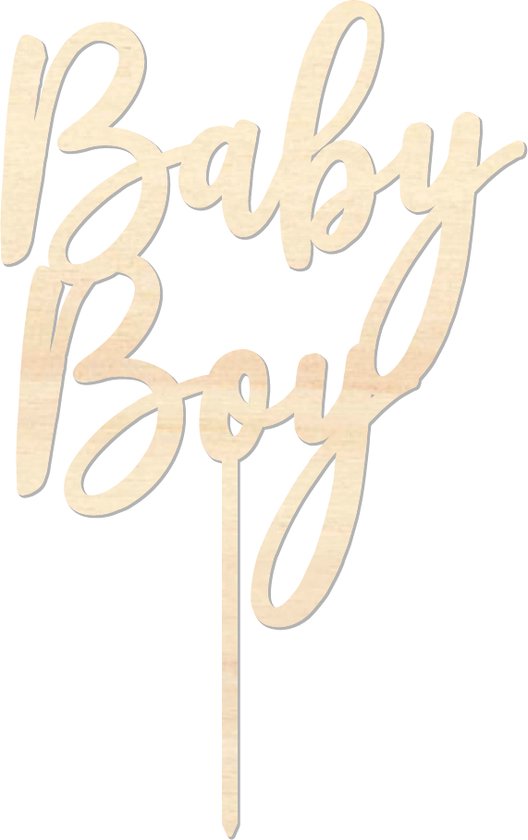 Houten caketopper / taarttopper - Baby Boy - Taart / Cake topper op bestelling gemaakt