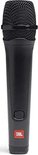 Microphone JBL noir avec bouton marche/arrêt et logo JBL rouge