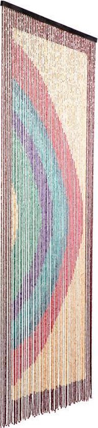 Vliegengordijn/deurgordijn houten kralen Rainbow 90x200cm