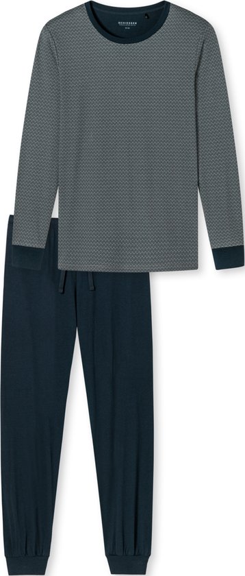 SCHIESSER Fine Interlock pyjamaset - heren pyjama lang interlock boorden jade patroon - Maat: