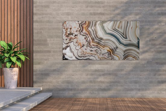 Affiche de clôture Pierre précieuse - Marbre - Nature - Abstrait - 200x100 cm - Toile de jardin