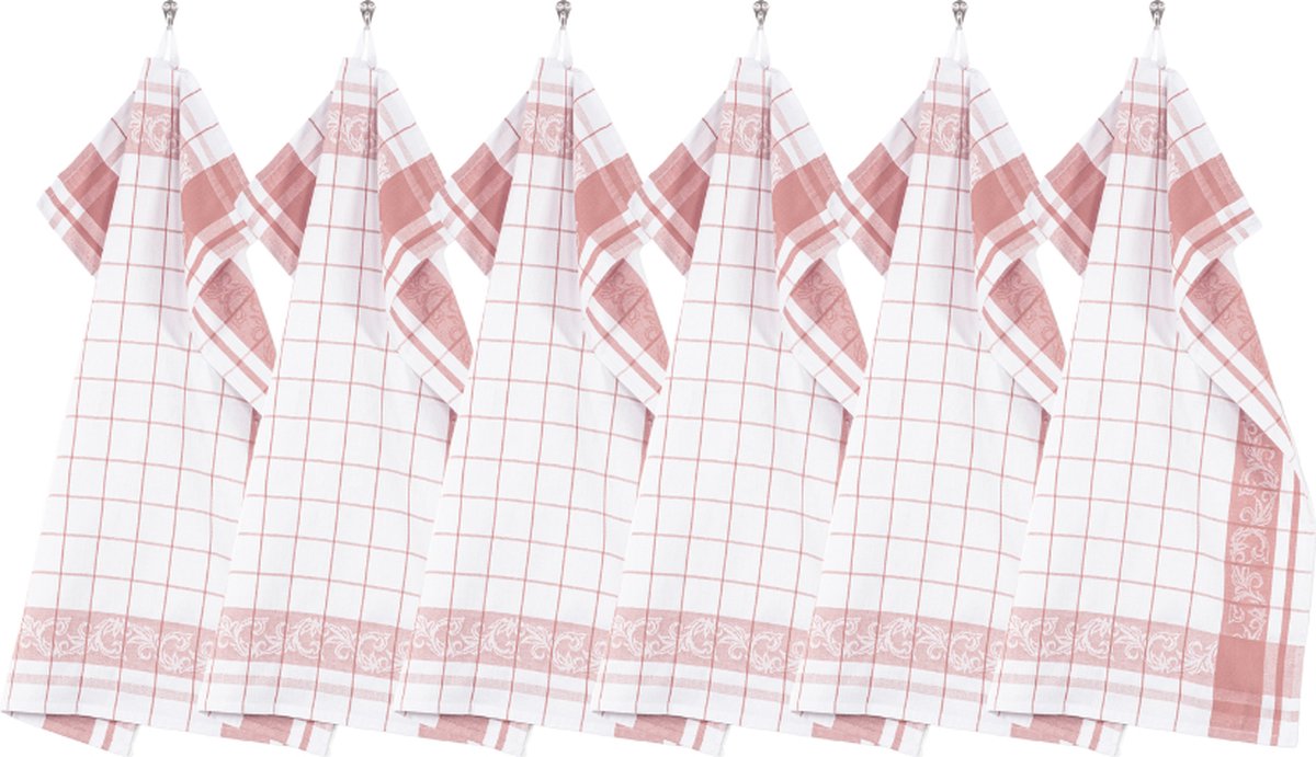 Keukenhanddoek katoen PHARAO 50x70 cm - set/6, roze
