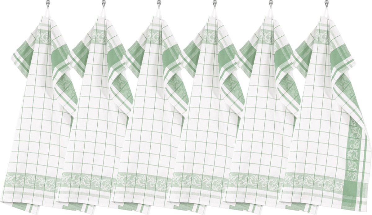 Keukenhanddoek katoen PHARAO 50x70 cm - set/6, smoke green