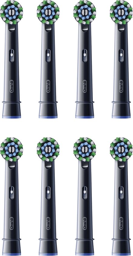Oral-B Cross Action Pro - Opzetborstels - Met CleanMaximiser Technologie - Zwart - 8 Stuks - Oral B