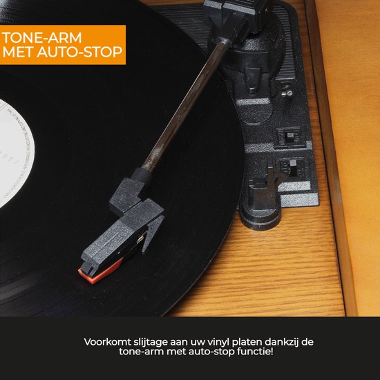 Denver Retro Platenspeler - Ingebouwde Speakers en Versterker - Radio CD Speler - MCR50 -Hout — afbeelding 5