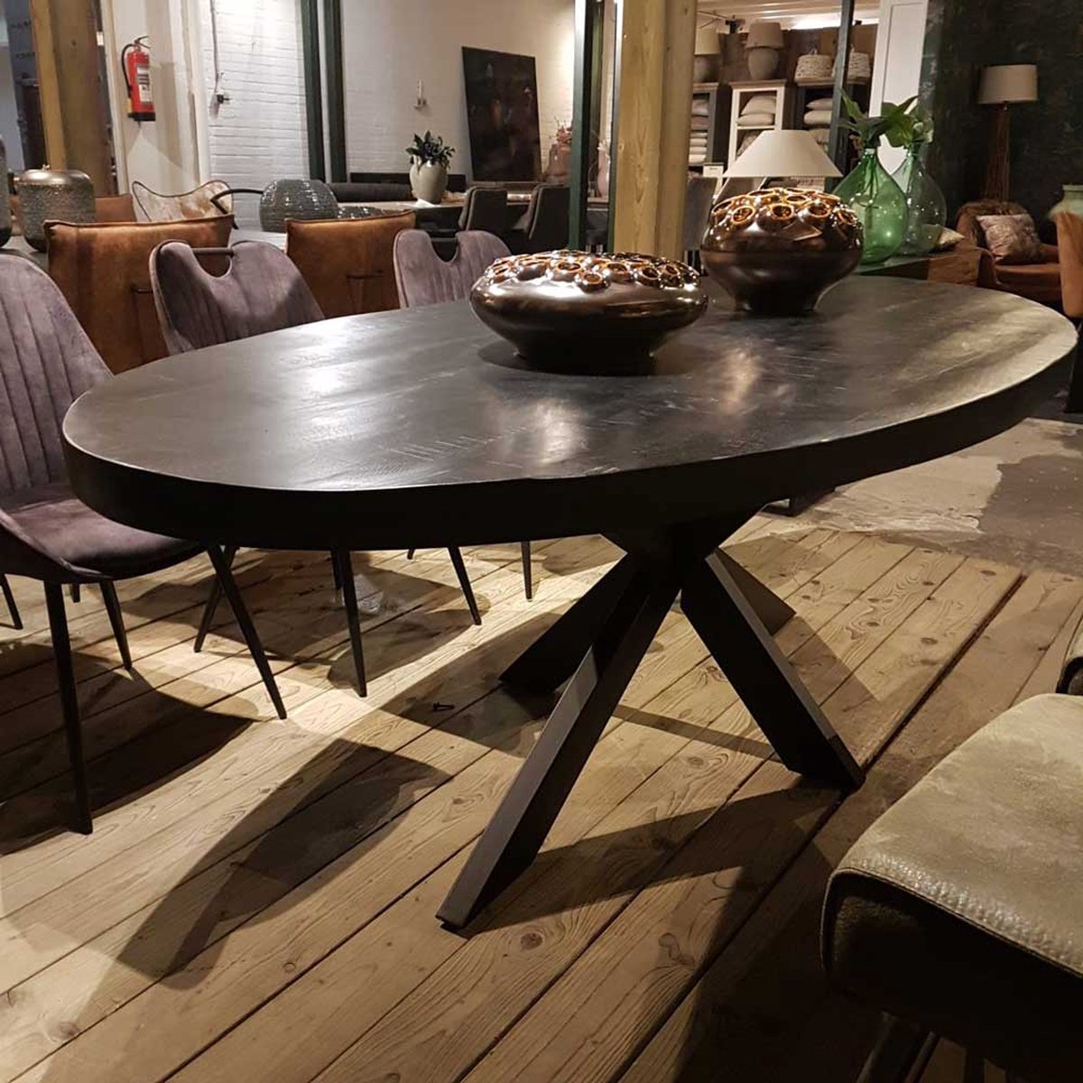 Stijlvolle Ovale Mango eettafel voor landelijke inrichting - 180x100 cm ...