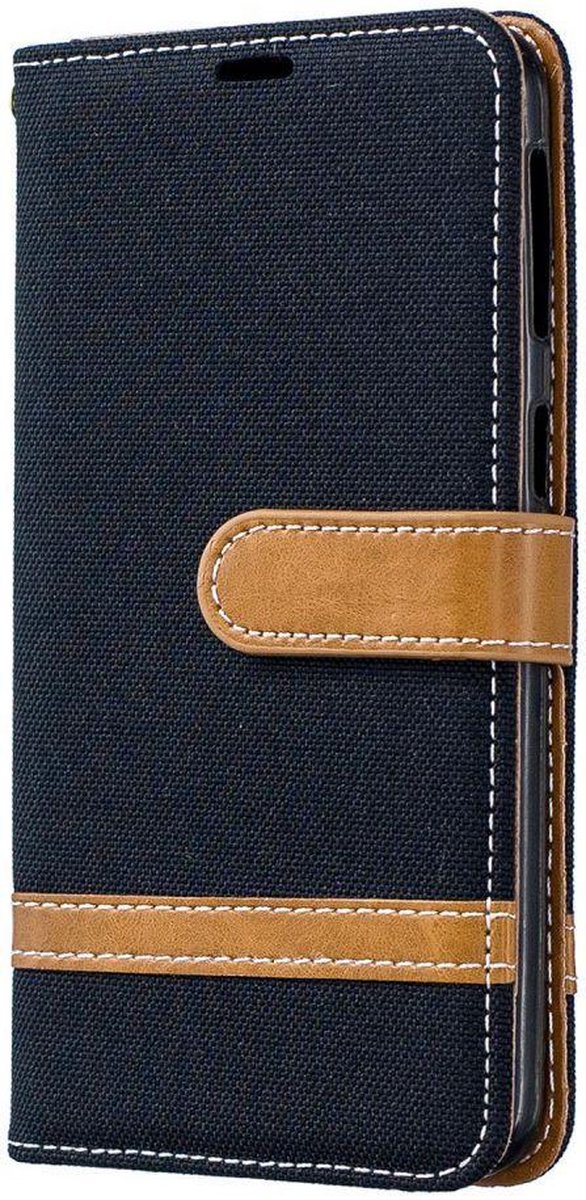 Jeans Portemonnee Hoesje Zwart Geschikt voor Samsung Galaxy A40