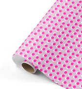 cadeaupapier Dots Roze inpakpapier 70 cm x 2 m