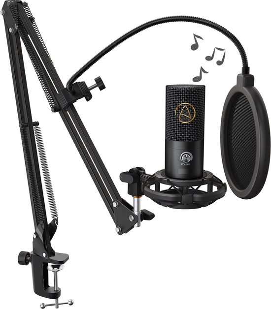Bras de microphone Arvona avec microphone - Support de micro avec filtre  anti-pop 