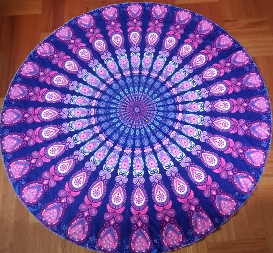 Mandala Strandkleed - Mandala - Rond - Paars - 150x150cm