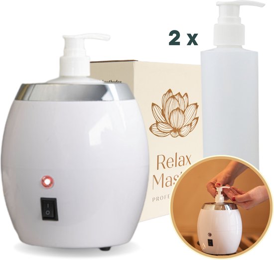 Relax Master® Massage Olie Verwarmer 2.0 - Inclusief 2 Dispensers - Warme Massageolie - Massagesalons - Guasha - Elektrische olieverwarmer - Wellness
