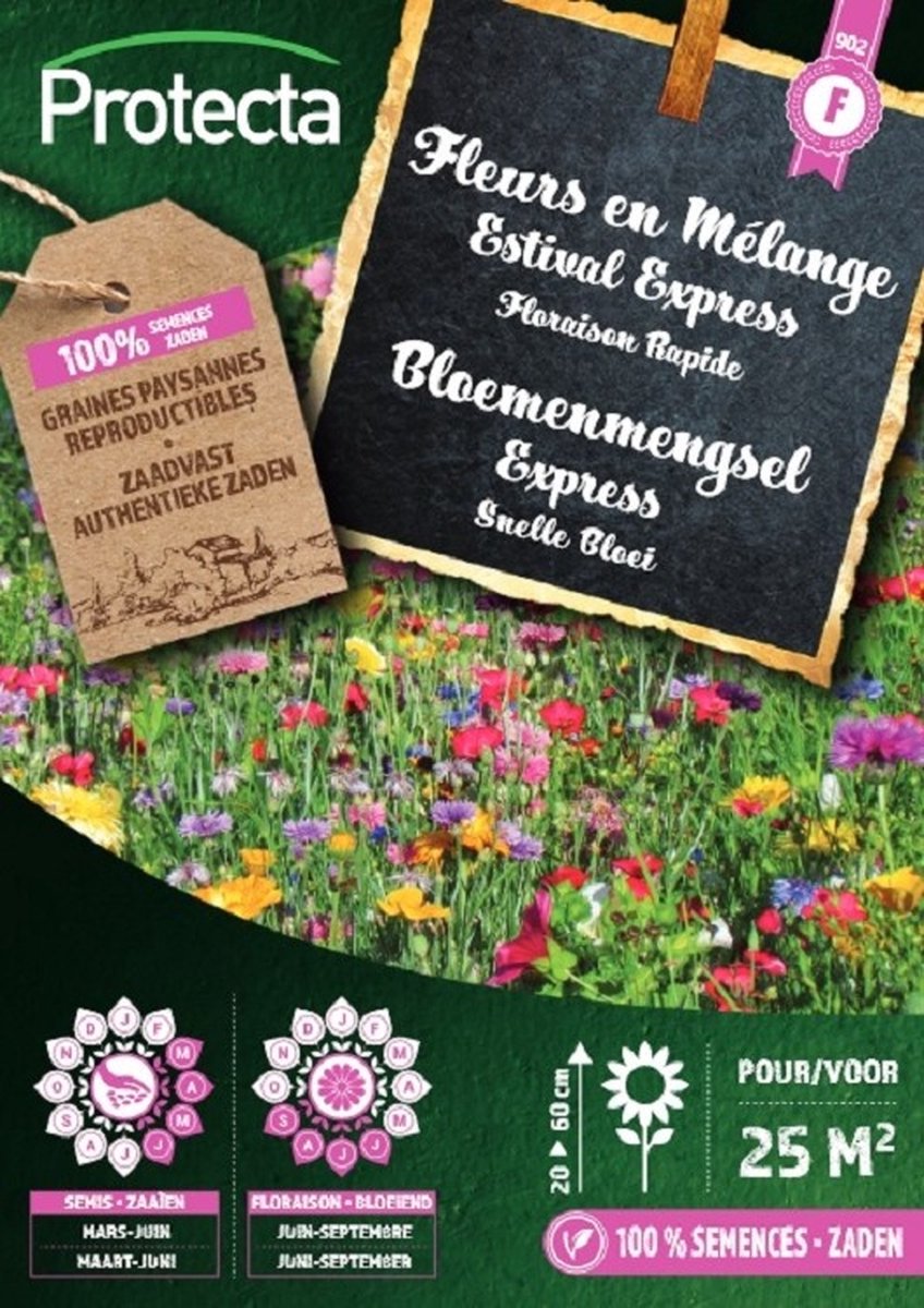 Protecta Bloemen zaden: Bloeiende mix in landelijke stijl 25 m²