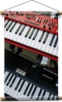 Textielposter - Rood en Zwart Keyboard - 40x60 cm Foto op Textiel