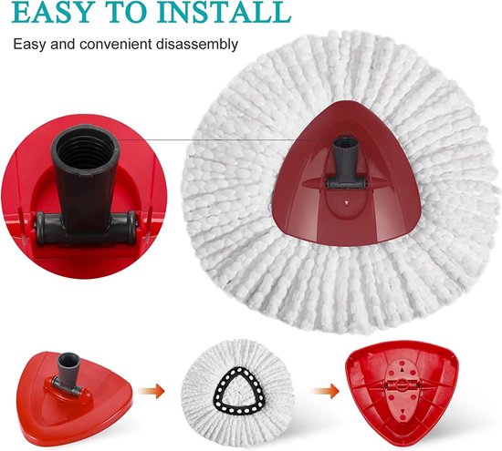 Lot De 6 Recharges Serpillère Microfibre Compatibles Vileda Turbo - Design Triangulaire, Ultra-absorbantes Et Lavables - 11