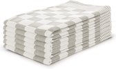 Essuies de vaisselle Block Sable - 65x65 - Set de 6 - Carreaux - Torchons Block - 100% coton - Essuies de vaisselle Horeca