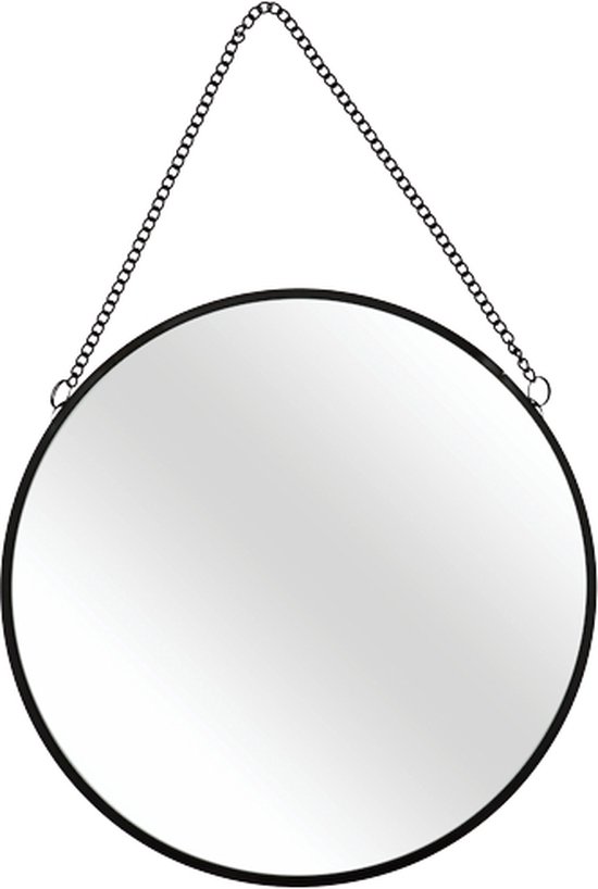 spiegel SAINT BARTZ met metalen ketting Zwart 20 Industriële spiegel | bol.com