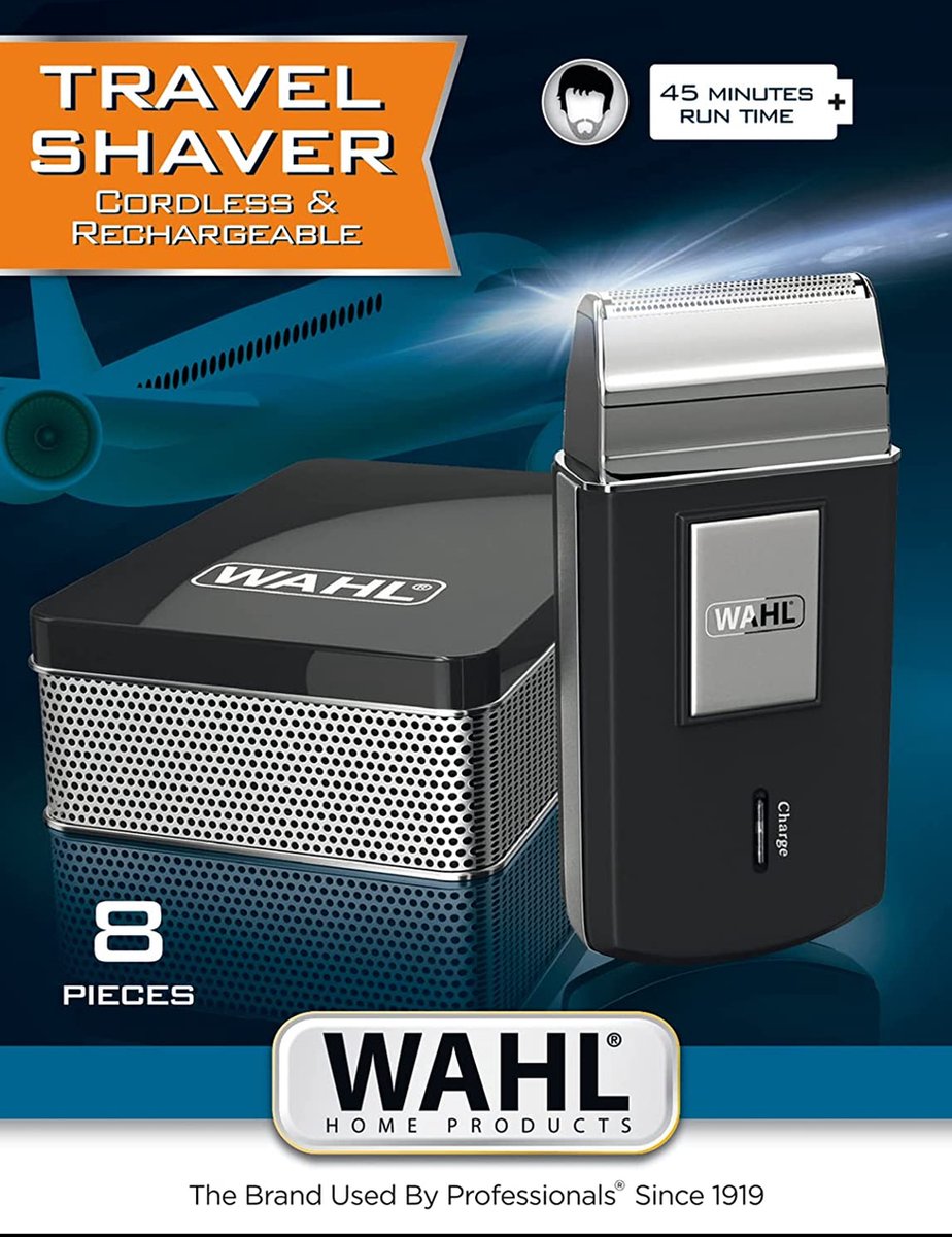 WAHL Travel Shaver Elektrisch scheerapparaat voor heren, handbagage, met batterij, scheerapparaat voor de gevoelige huid, geen sneden, geen huidirritaties