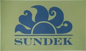 Sundek microfiber strandlaken big logo groen blauw - one size