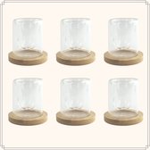 OTIX Espresso glazen - Dubbelwandig - Set van 6 - 80ml - met Bamboe Onderzetter - Glazen - Koffiekopjes