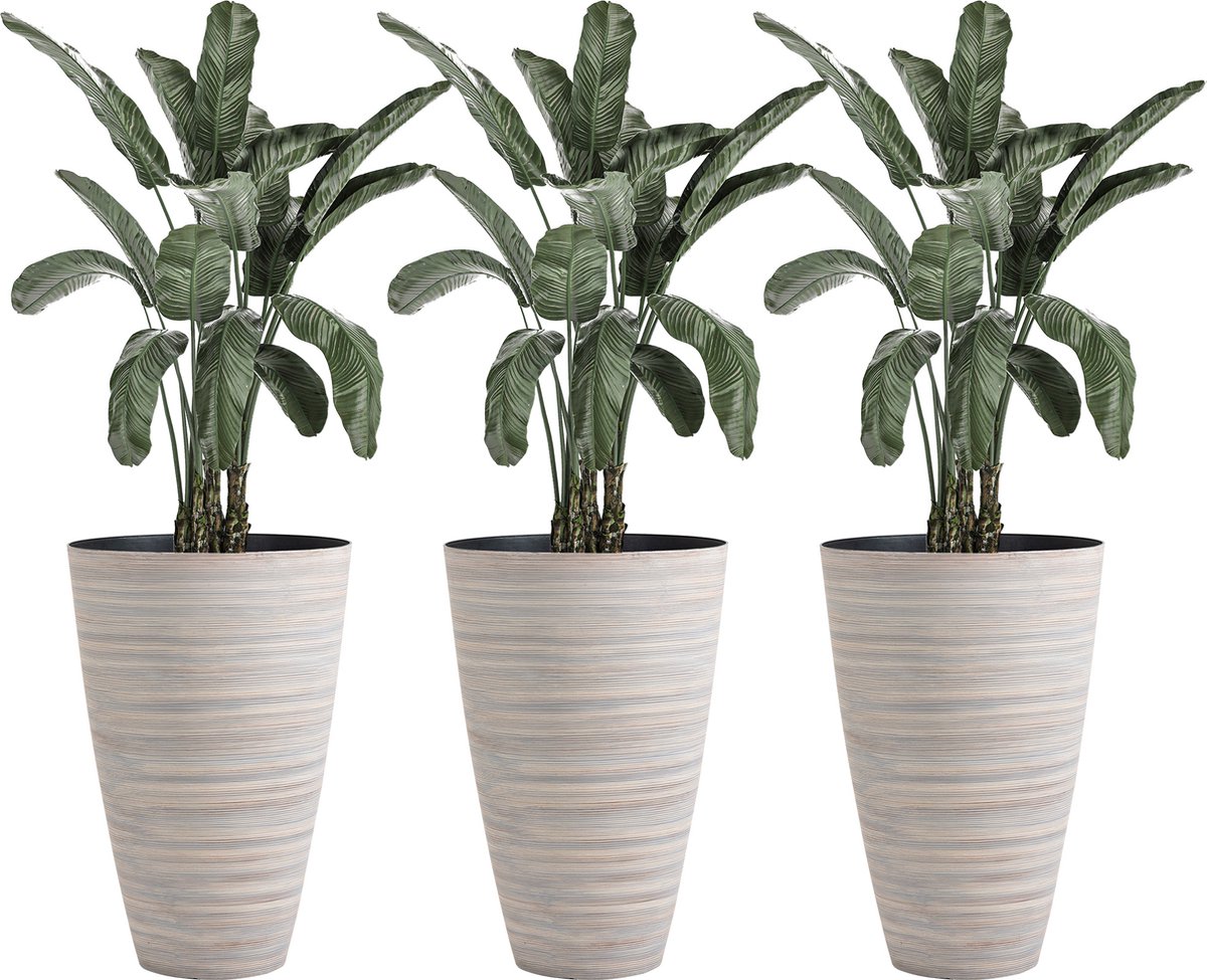 SAF Blumentopf-Set Mit UV-Druck, 3-teilig – Blumendesign, Größen: 15,2x34,9 Cm & 26,7x34,9 Cm