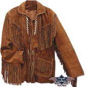 Lederen western jas Indian style Stars&Stripes CODI brown XL
