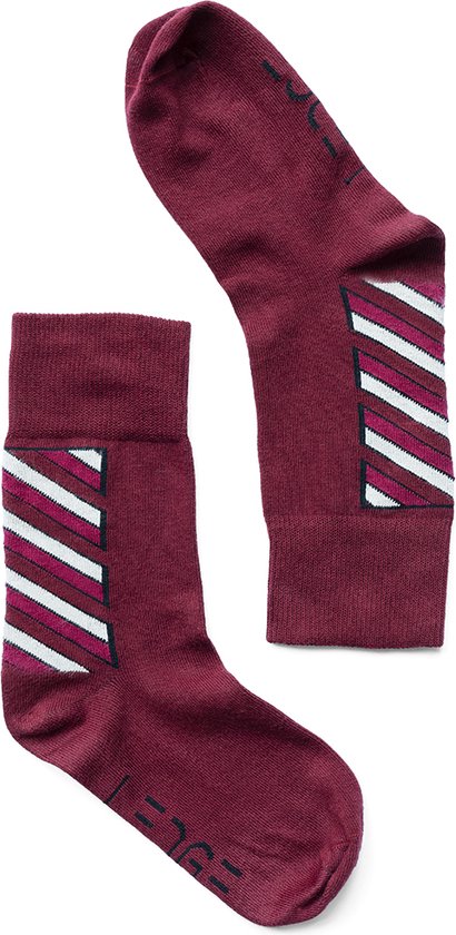 L'EDGE - Rode gestreepte sokken 45-47