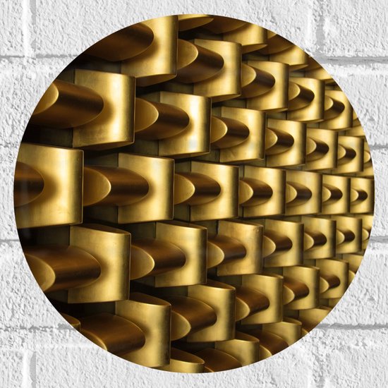 Muursticker Cirkel - Abstracte Gouden Vormen op Wand - 30x30 cm Foto op Muursticker