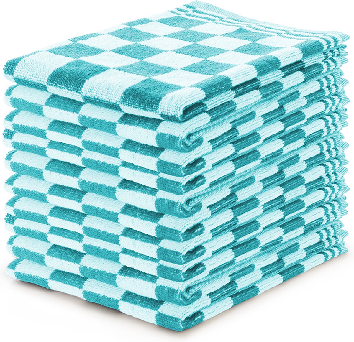 LINNICK Keukendoeken Set Blok Ice Blue – 50x50 – Set van 10 – Geblokt – Blokdoeken – 100% katoen – Keukendoek – handdoeken