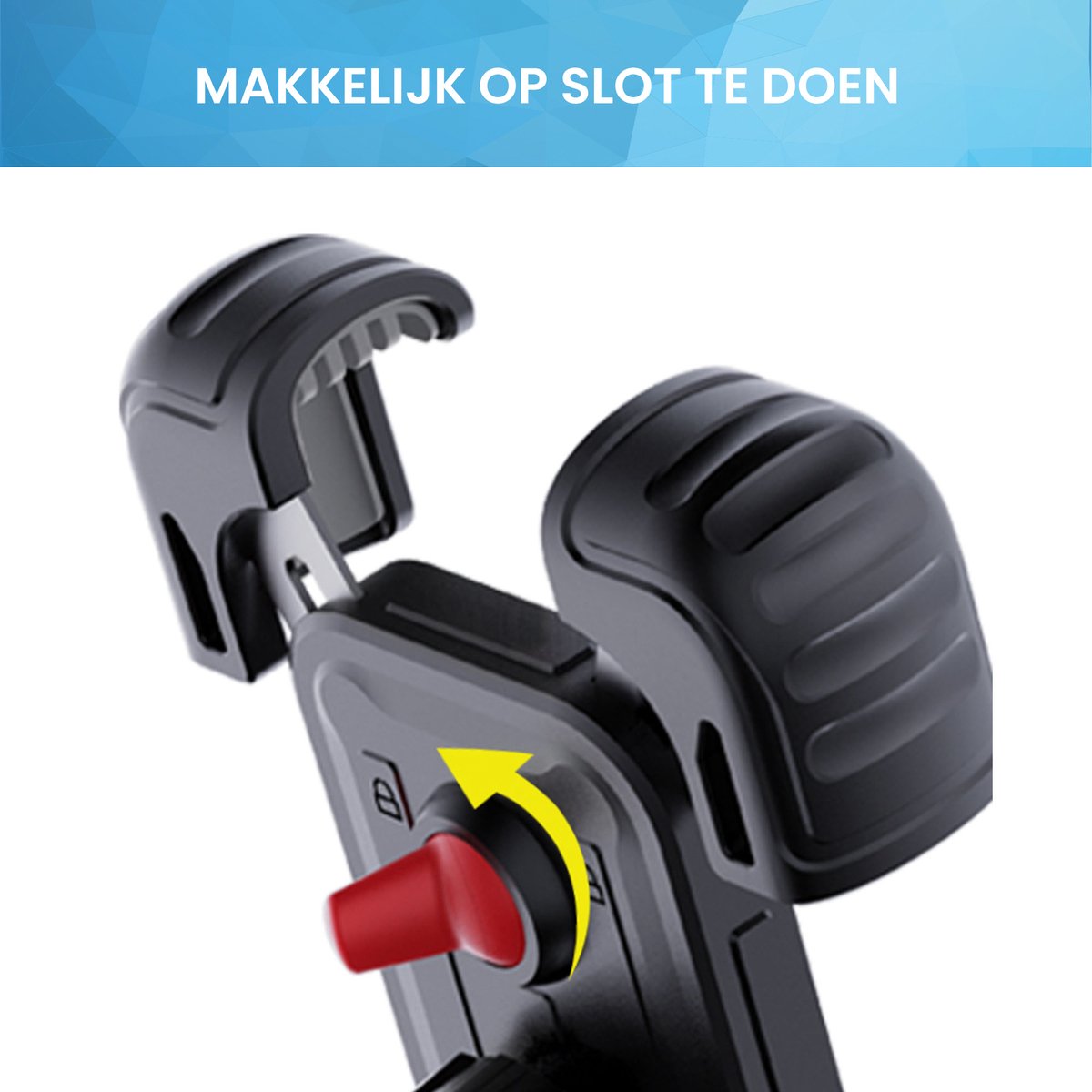 YONO Telefoonhouder met Safety Lock - Motor - Scooter - Brommer - Fiets - GSM Houder - Zwart – foto 4