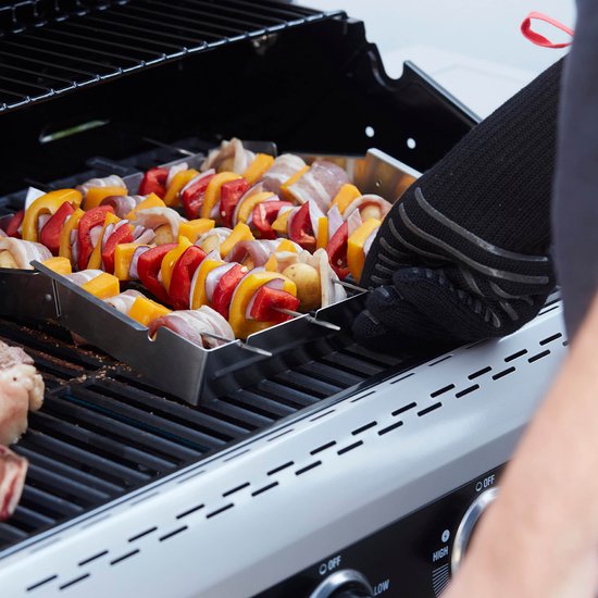Barbecook - Brochettehouder - Geschikt voor 5 brochettes - RVS - 35.5x26.5x4.5cm - Afbeelding 3