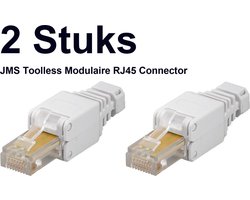 2x JMS Toolless Modulaire RJ45 Connector Cat6 (ook geschikt voor cat5, set van 2)