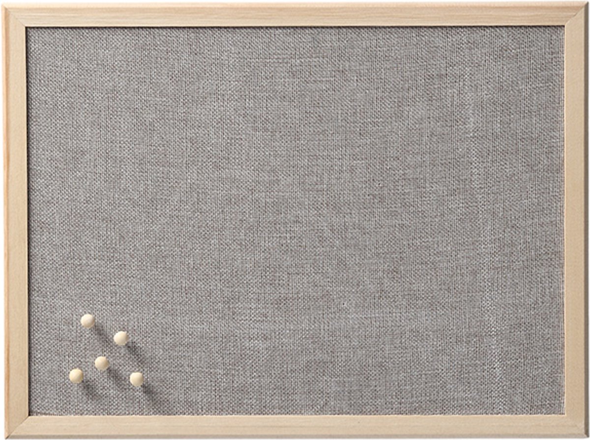 Zeller prikbord - textiel - lichtgrijs - 40 x 60 cm - incl. punaises
