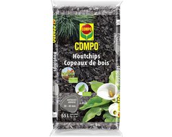 COMPO Houtchips Antraciet - decoratieve bodembedekker voor paden, bloemperken, speelruimten - kaliber 20-40 mm - zak 55L