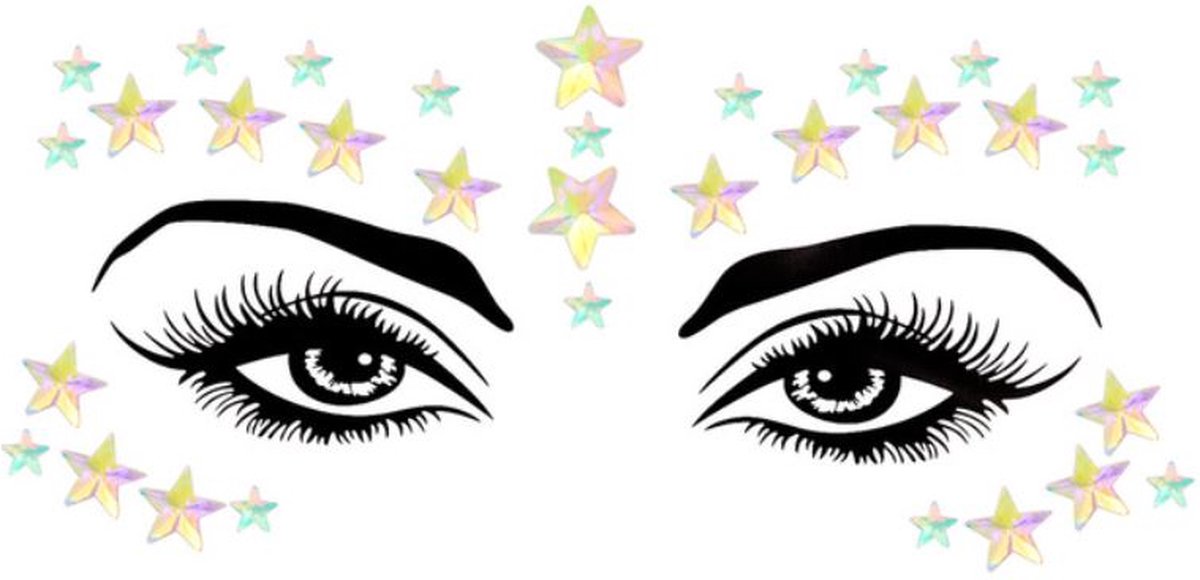 Face jewels - glitters gezicht - body jewels - face tattoo - festival - glitter - Boho - Sterren