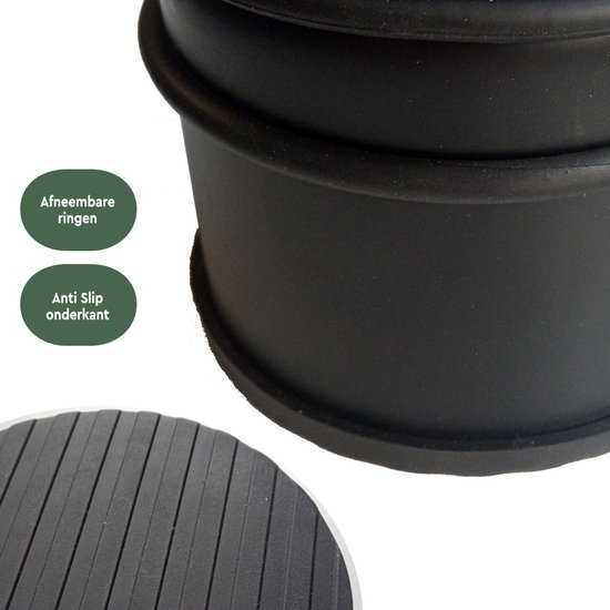 BRASQ Deurstopper Zwart 1,1 Kg - Voor binnen en buiten - Deurbuffer met anti-slip ⌀9 x 7,5 cm - Brasq