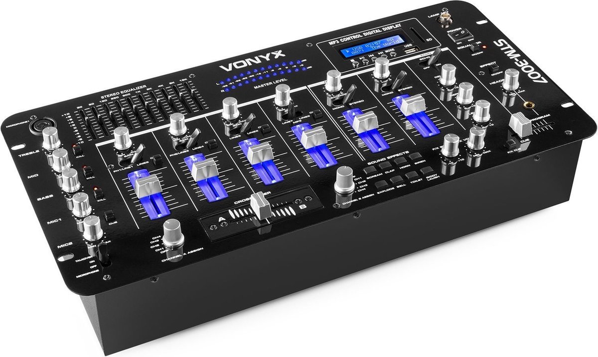 Vonyx STM-3007 6-Kanaals Mixer SD/USB/MP3/LED/Bluetooth 19 inch